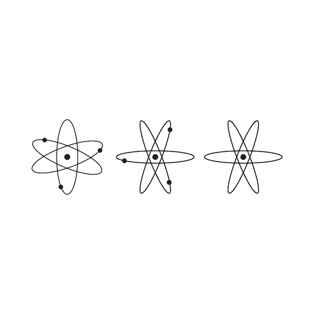 atom icon in trendy flat design