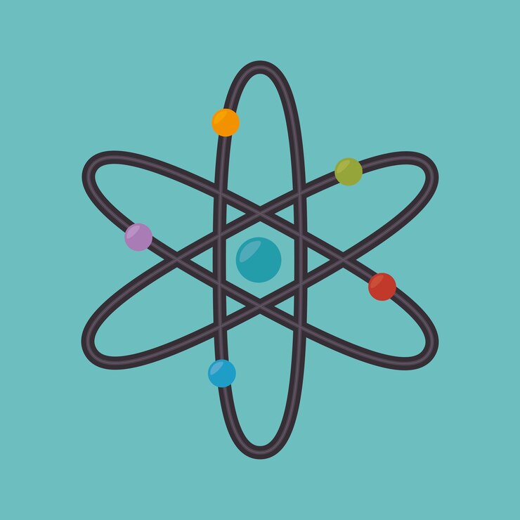Vektori atomin molekyylin eristetty kuvakevektorikuvausdesign