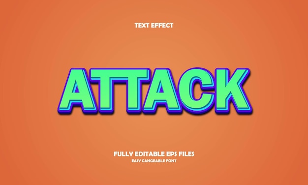 attack text effect design template