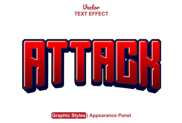 attack text effect with red graphic style and editable