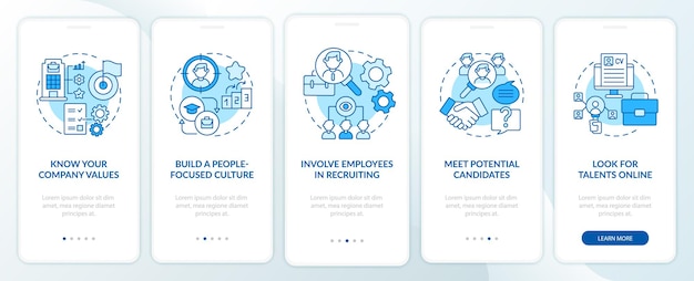 attracting top clients blue onboarding mobile app page screen