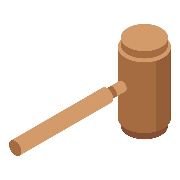 Auction gavel icon Isometric of auction gavel vector icon for web design isolated on white background