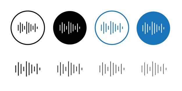 Audio icon Flat fill set collection