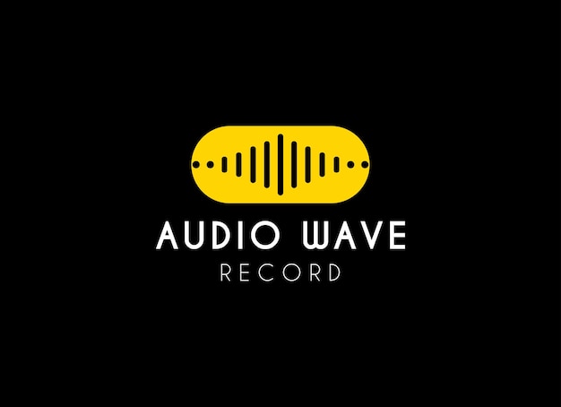 Audio wave logo design Yellow audio logo design