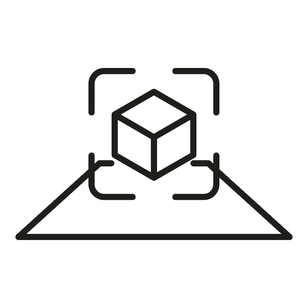 Augmented reality space icon outline vector Vr device Future game