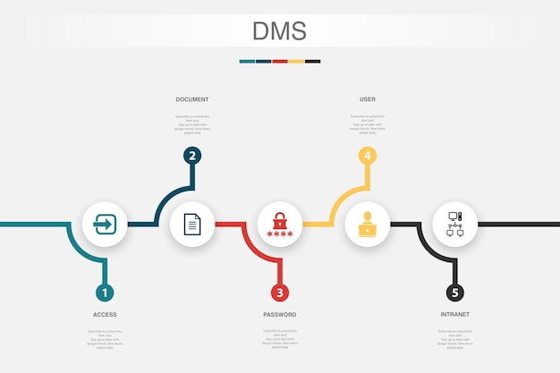 Augmented reality VR presentation 360 camera 360 view VR tour icons Infographic design template Creative concept with 5 steps