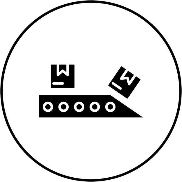 automatic conveyor icon vector image can be used for industrial process