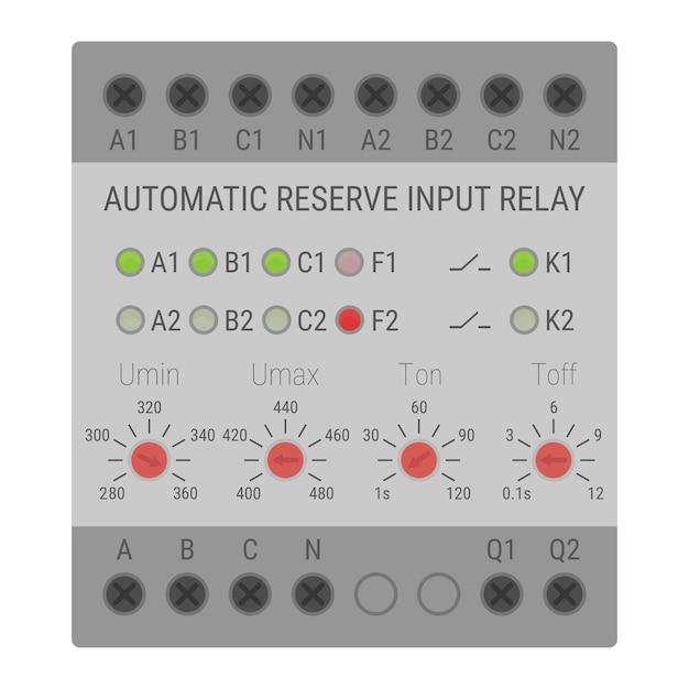 automatic reserve input relay for din rail mount