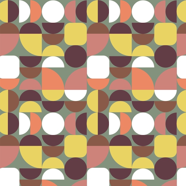 autumn bauhaus abstract geometric pattern scandinavian style geometric seamless mosaic poster