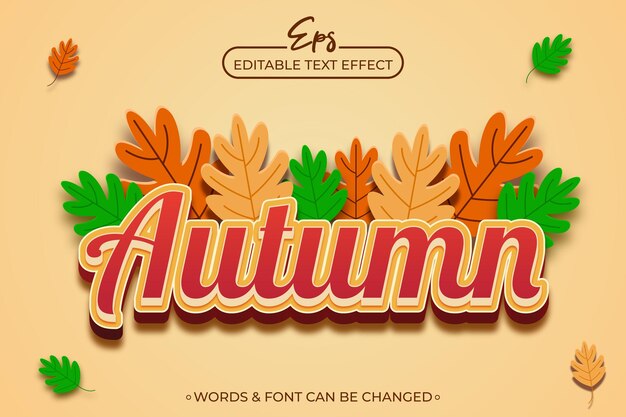 autumn editable text effect template with leaf background