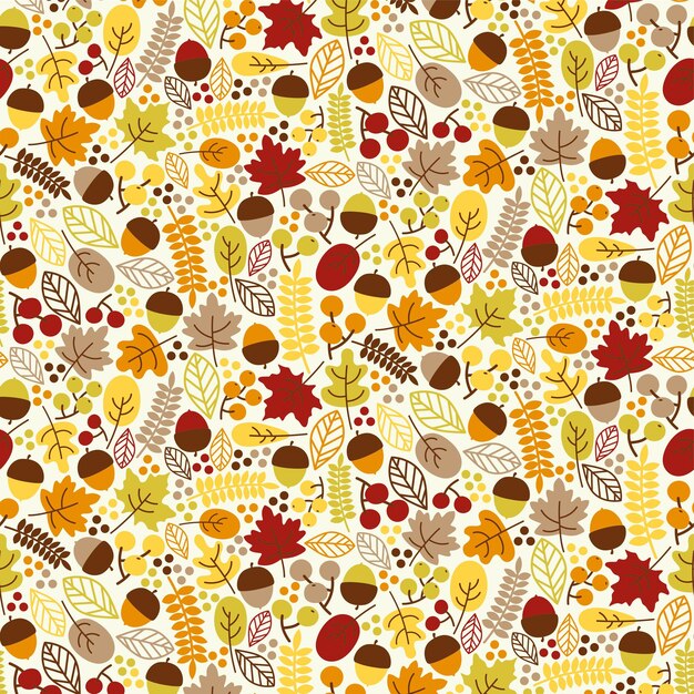 autumn leaves and berries on a white background