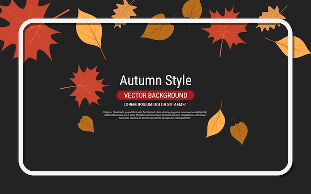 Autumn style banner vector design template