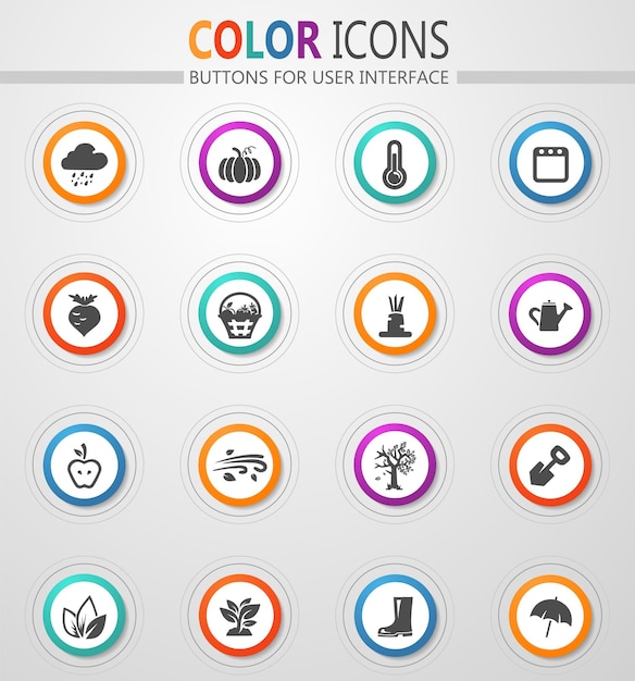 Autumn vector icons for user interface design
