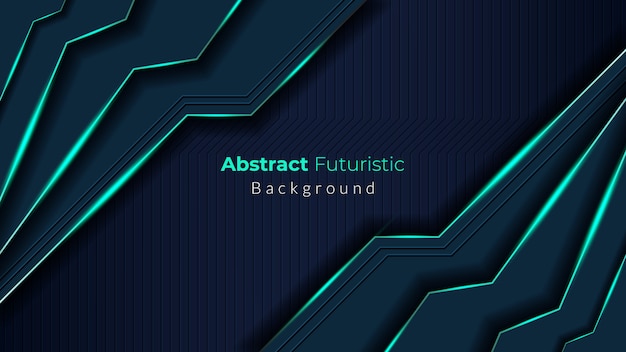 awesome dark abstract futuristic background with dark green overlap layers