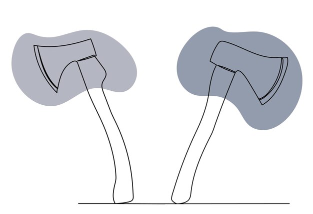 Axes drawing by one continuous line vector