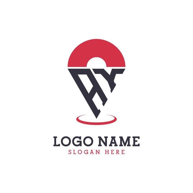 AY Location Icon Design Modern AY Pinpoint Logo for Navigation Map Apps and Location Based Businesses