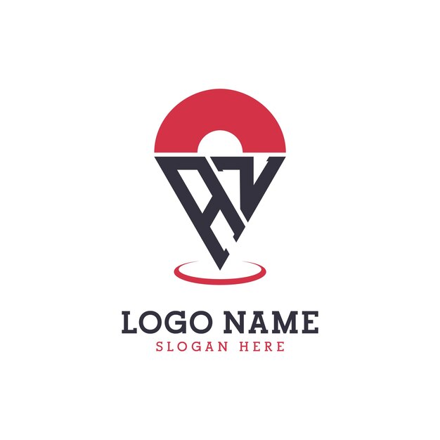 AZ Location Icon Design Modern AZ Pinpoint Logo for Navigation Map Apps and Location Based Businesses