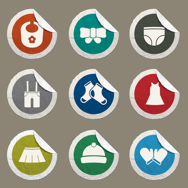 Baby clothes color icon for web sites and user interface