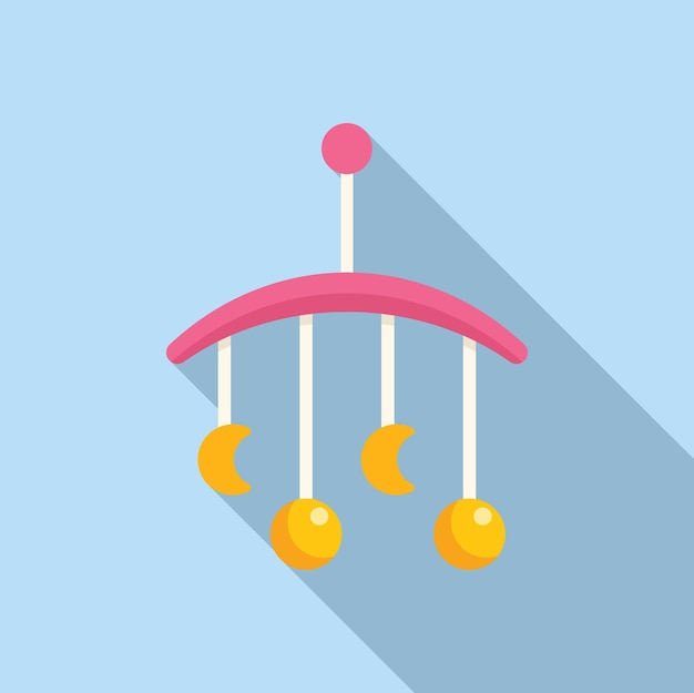 Baby mobile with hanging moons and stars vector illustration