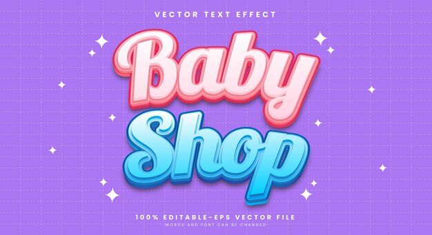 Baby Shop comic Style 3d editable text effect Template