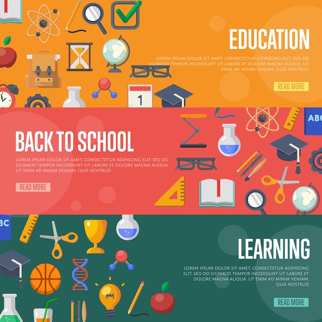 back to school concept banner template