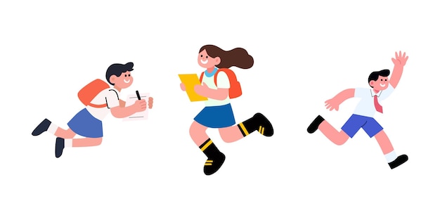 back to school concept illustration children wearing school uniforms