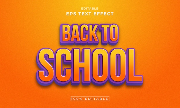 Back to School Editable 3d Text Effect Premium Vector