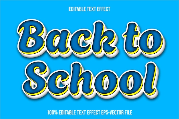 Back To School Editable Text Effect 3D Emboss Gradient Style