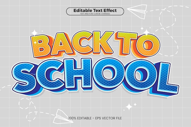 back to school editable text effect in modern trend style