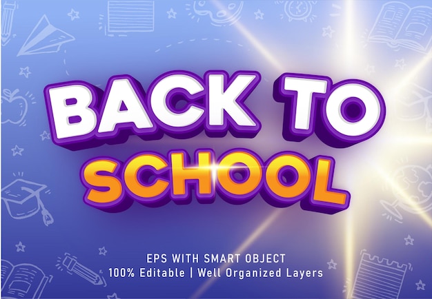 back to school editable text effect