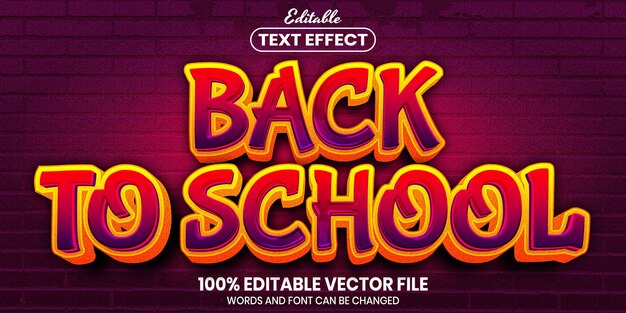 back to school text, font style editable text effect