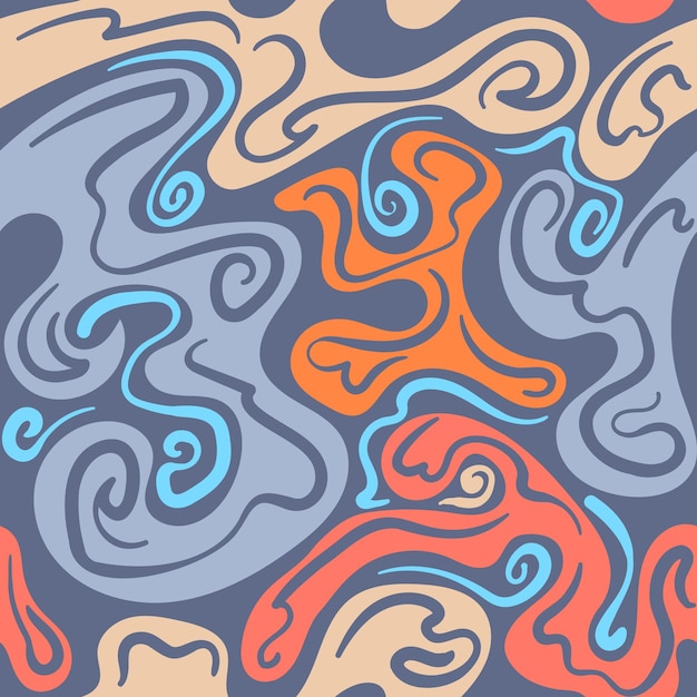 Background Abstract Colorful Swirls and Curves Composition