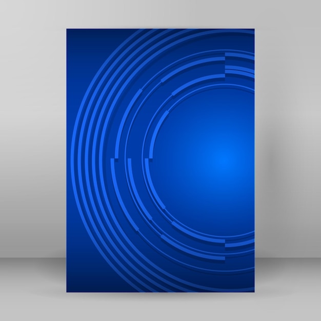 Background blue circle lines layout cover page A4
