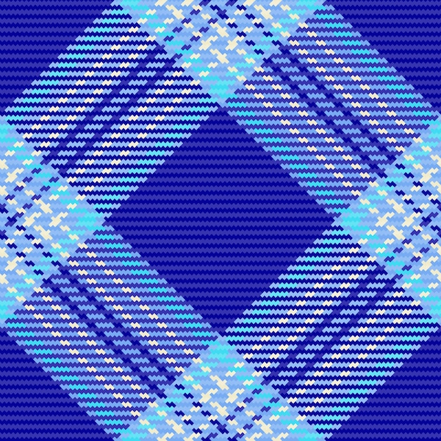 Background seamless textile of pattern plaid tartan with a vector fabric texture check in indigo and blue colors