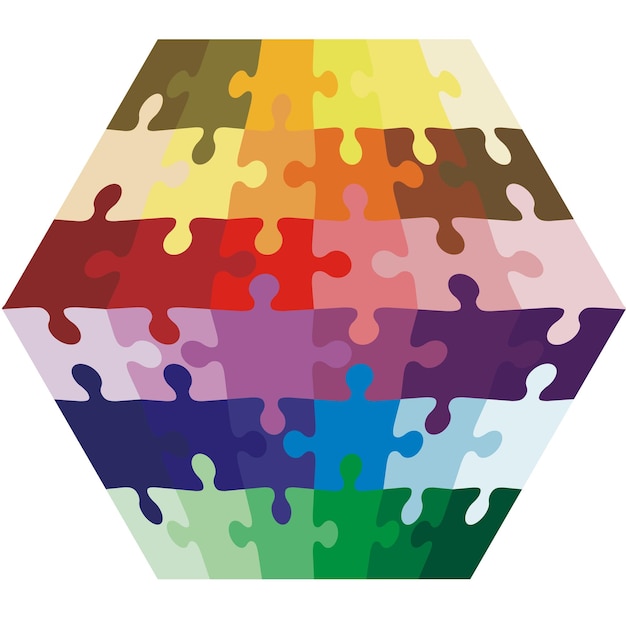 Background Vector Illustration jigsaw puzzle in the form of a hexagon