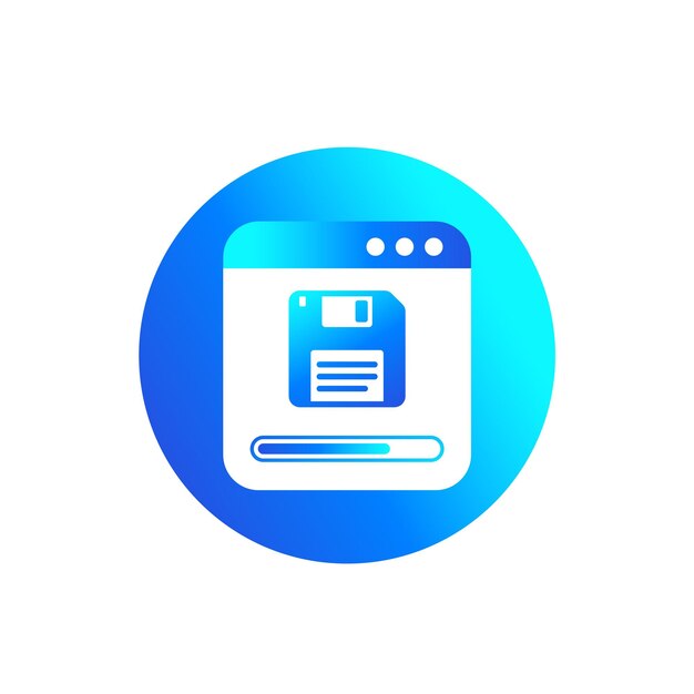 backup or copy files icon with a floppy disk vector