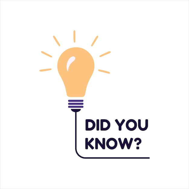 Badge sticker button with light bulb and text Did you know