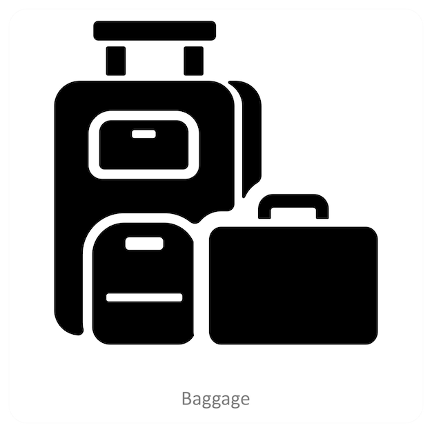 Baggage and luggage icon concept