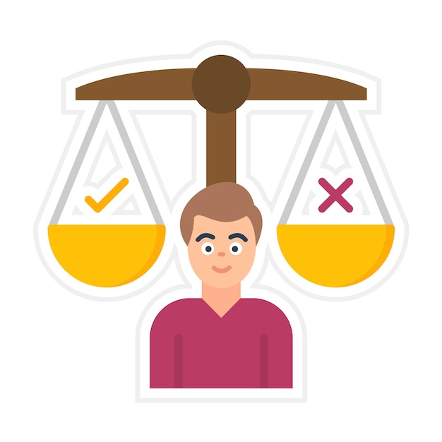 balance decision icon vector image can be used for project management