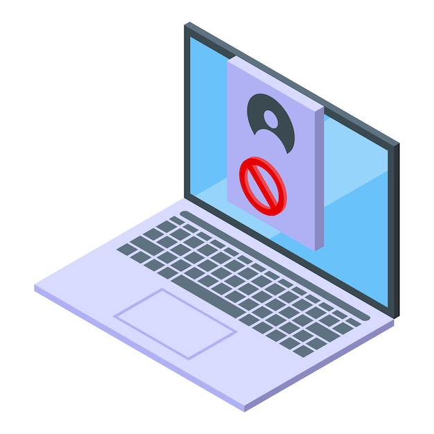 ban user login icon isometric vector credit banned blacklist device