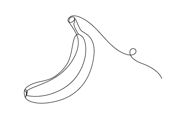 banana continuous line drawing vector illustration
