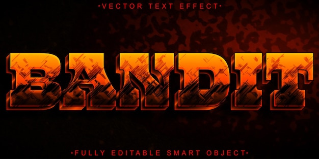 bandit vector fully editable smart object text effect