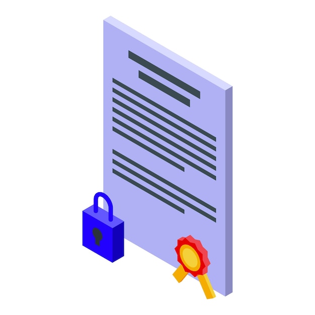 Bank finance contract icon isometric vector Paper document
