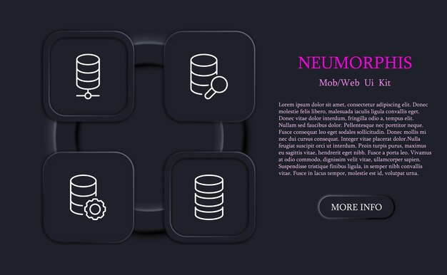 Banking line icon set Coins currency dollar exchanger deposit investment purchase Neomorphism style Vector line icon for business and advertising