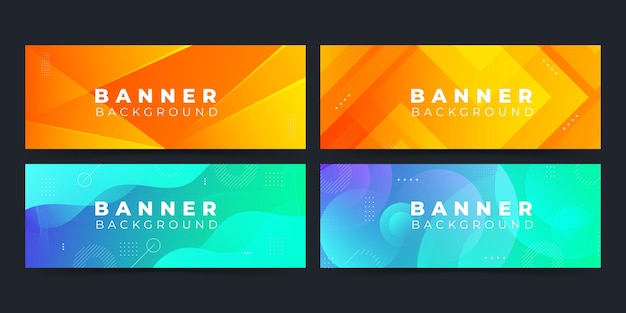 banner background colorful elegant gradation 4 sets of collection