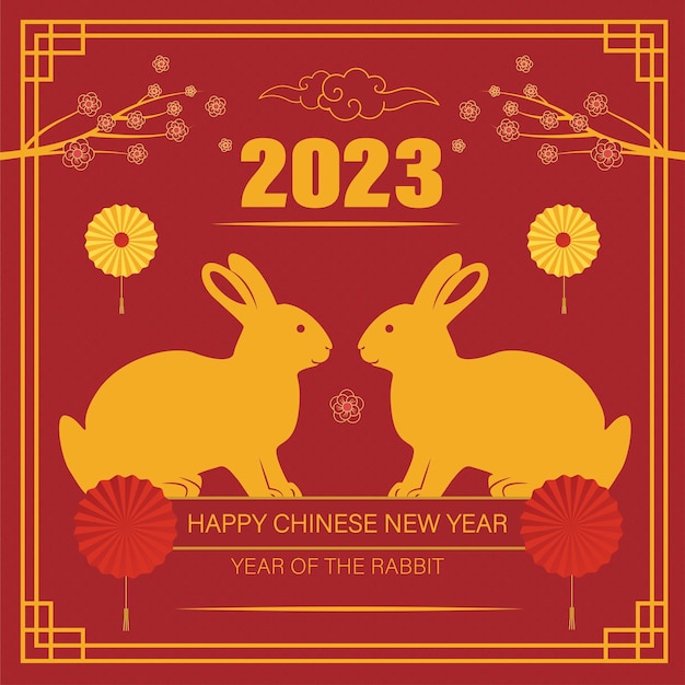 banner happy chinese new year, year of the rabbit 2023