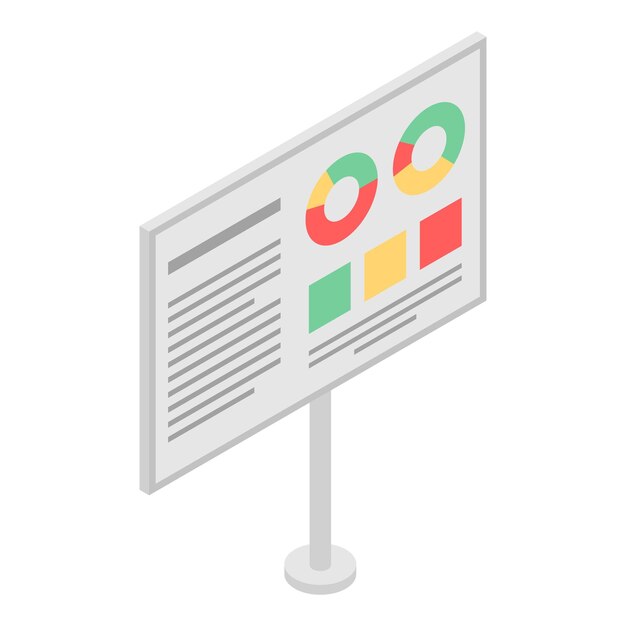 banner office icon isometric of banner office vector icon for web design isolated on white background