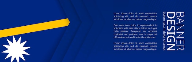 banner template with flag of nauru for advertising travel, business and other. horizontal web banner design.