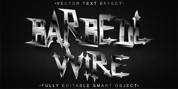 Barbed Wire Vector Fully Editable Smart Object Text Effect