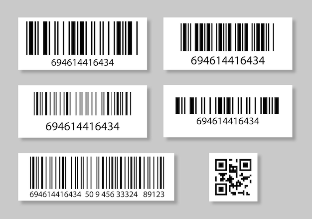 Barcodes and QR Code Set